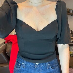 Wilfred Black Puff Sleeve Blouse